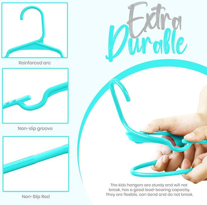 Utopia Home 20 Pack Kids Hangers - 11.5 Inch Plastic Baby Hangers for Closet - Childrens Hanger for Clothes & Infant Hanger for Closet - Ideal for Everyday Standard Use (Teal)
