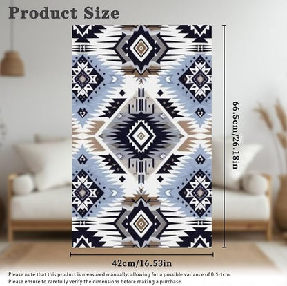 Blue Aztec Headrest Covers for Recliners Easy to Install Headrest Slipcovers Covers Pet Scratch Resistant Couch Headrest Covers for Sofa 3 Pack