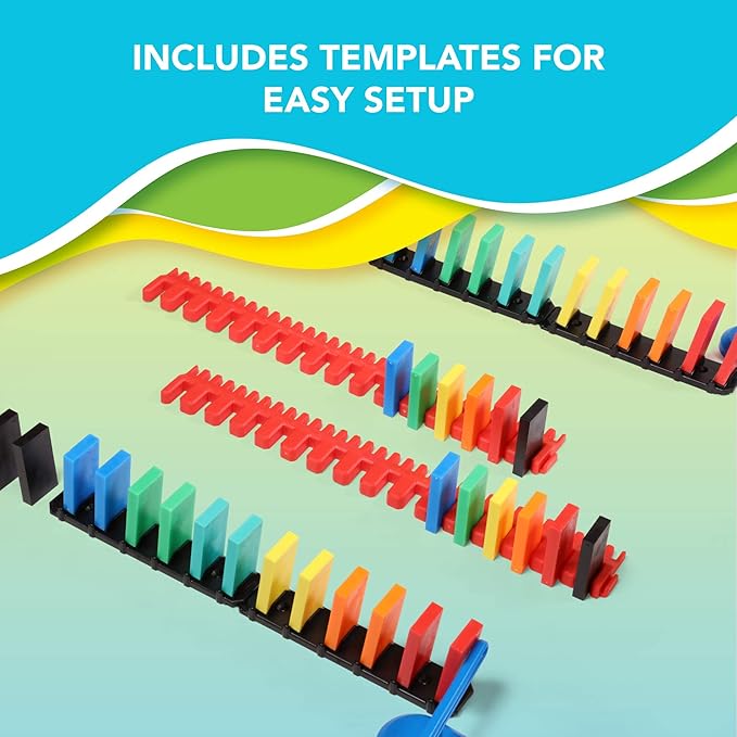 Bulk Dominoes Pro-Domino Kit | Dominoes Set, STEM STEAM Small Toys, Family Games for Kids, Kids Toys and Games, Building, Toppling, Chain Reaction Sets (Rapid Track Kit)