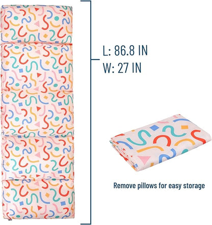 Wildkin Microfiber Pillow Lounger, 87 X 27 Inches, Confetti Peach