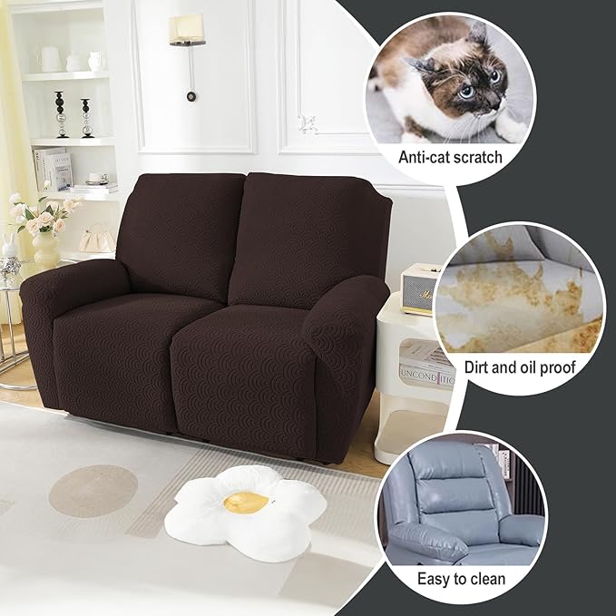 NORTHERN BROTHERS Loveseat Recliner Cover, Reclining Loveseat Covers, Love Seat Recliner Cover, Recliner Sofa Covers 2 Seater, Dark Brown