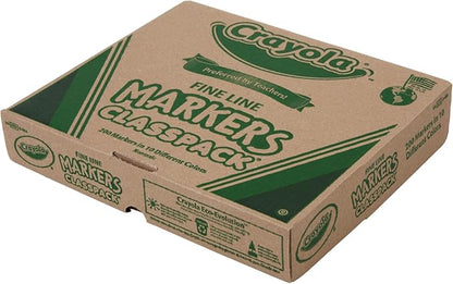 Crayola Fine Line Markers Classpack (200ct), Markers for Kids, Teacher Classroom Must Have, Back to School, Bulk Markers For School