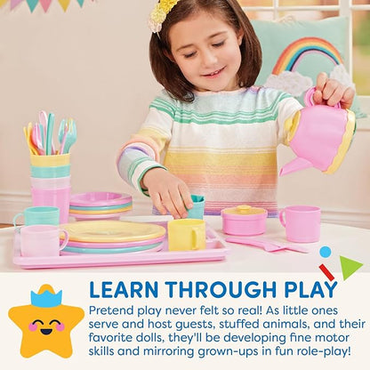 Battat- Play Circle- Dish Set – Plates, Cups, And Tea Party Toys – Play Kitchen For Toddlers- Pretend Play – 3 years + (34 Pcs)