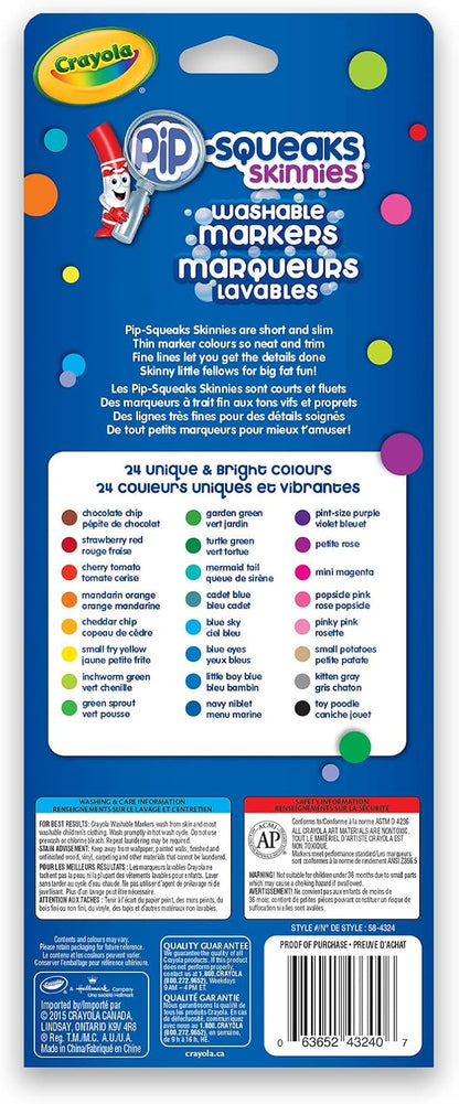 KS Crayola 24 Pip-Squeaks Skinnies Fine Line Washable Markers