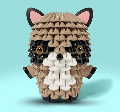 Creative Soft Building Blocks, Cute Animal kit Assembling Building Toys Gifts for Kids and 6+ Interactive Building Toy for Kids, Boys, and Girls (1102-RACOON)