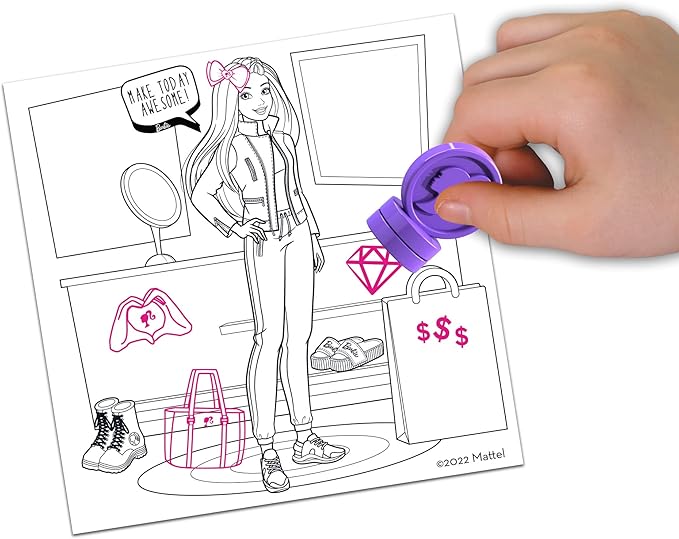 Barbie Boutique Stamp Set - Creative Stamps for Kids to Explore Imagination and Design, Kid-Friendly Stamp Kit for Arts and Crafts Fun, Featuring Fashionable Designs and More.