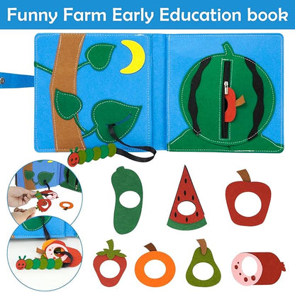 Montessori Busy Book , Felt Quiet Book for Baby, Preschool Early Learning Educational Toys for Kids Age 3 4 5 6 Years, Develops Fine Motor Skills,Toddlers Activities Toy for Airplane Car Travel