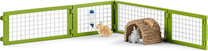 Schleich Farm World, Easter Toys for Boys and Girls Ages 3-8, 8-Piece Playset, Rabbit Hutch and Bunny Playpen Toy Set