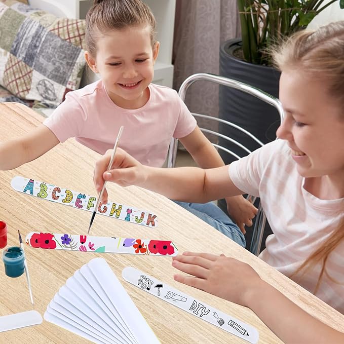 LOMIMOS 42PCS Blank Slap Bracelets,DIY Bands Wristbands Party Favors for Kids School Craft Projects Painting