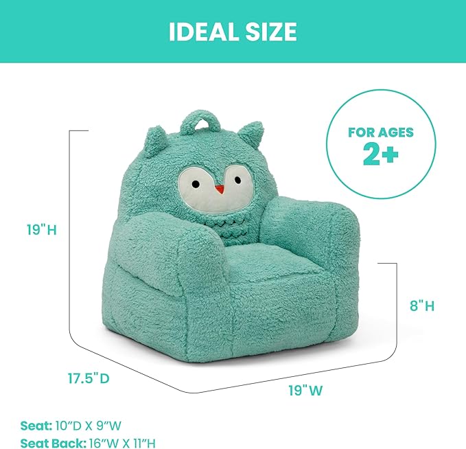 Delta Children Owl Cozee Buddy Chair, Teal