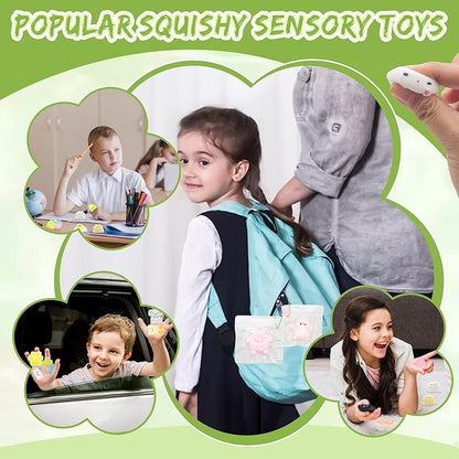 28pcs Squishy Pack,Fidget Toys Kit,Include taba Squishies Party Favors for Kids 4-8 8-12 Treasure Box Toys for Classroom Birthday Xmas Gifts Goodie Bag Stocking Stuffers for Teens (28pcs)