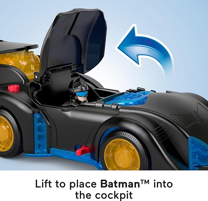Fisher-Price Imaginext DC Super Friends Batman Toy Shake & Spin Batmobile with Poseable Figure for Pretend Play Kids Ages 3+ Years