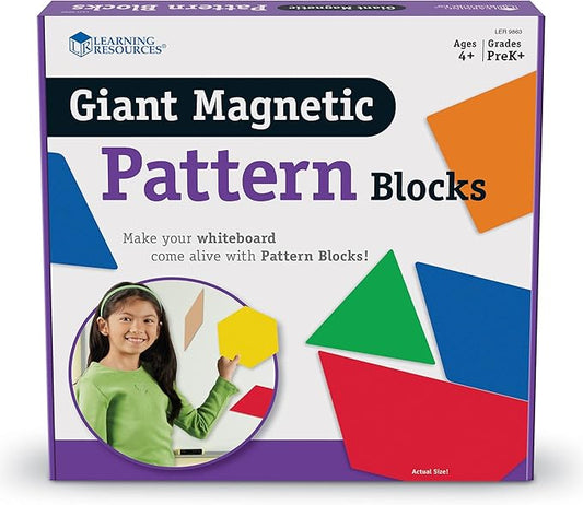 Learning Resources Giant Magnetic Pattern Blocks, Multi, 6 W in (LER9863)