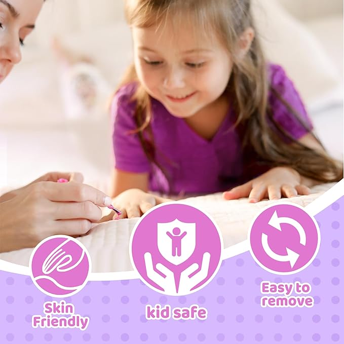 Kids Nail Polish Set for Girls with Dryer, Nail Polish Set, Kids Makeup Sets for Girls 6-12, Children Nail Polish Kit, Non-Toxic Peel able 15 Kit Valentine's Day gift