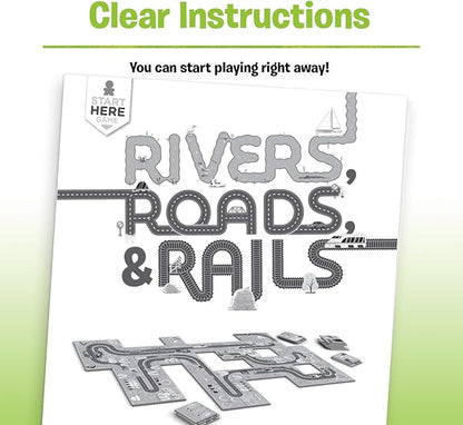 Ravensburger Rivers, Roads and Rails - Innovative Matching Game for Kids | Encourages Strategic Thinking | Award-Winning Design