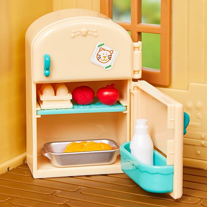 Li’l Woodzeez –Country Kitchen Set – 30Pcs Miniature Dollhouse Furnitures & Accessories – Pretend Play Food – Gift Toy for Kids 3 Years +