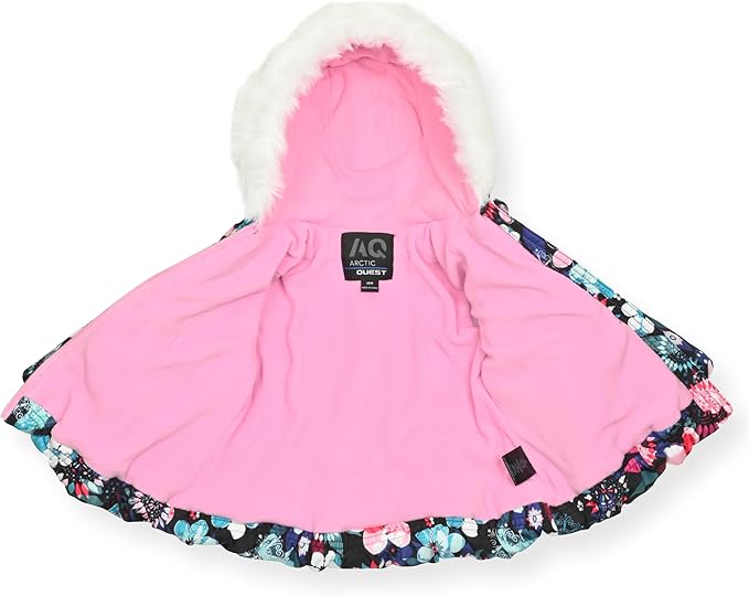 Arctic Quest Little Girls Bib Snow Pants and Ski Jacket Water-Resistant Snowsuit For Kids Winter Jacket For Girls
