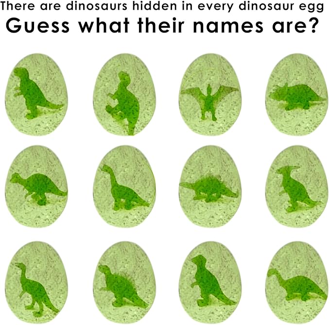 Dino Eggs Kit,12 Pack Dinosaur Eggs Toy,Glow in The Dark Dinosaur Fossil - Dinosaur Toys for Boys & Girls, Great Birthday, Science Gift