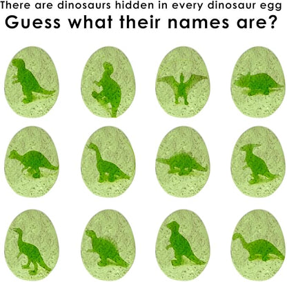 Dino Eggs Kit,12 Pack Dinosaur Eggs Toy,Glow in The Dark Dinosaur Fossil - Dinosaur Toys for Boys & Girls, Great Birthday, Science Gift