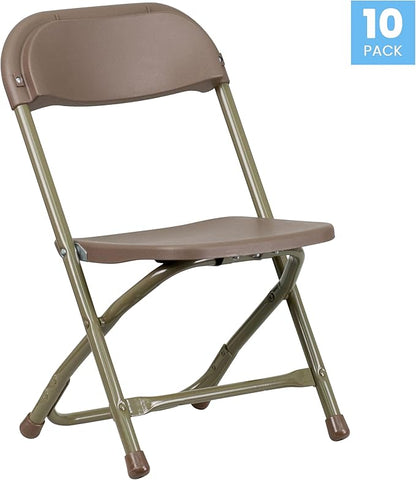 Flash Furniture Timmy 10 Pk. Kids Brown Plastic Folding Chair