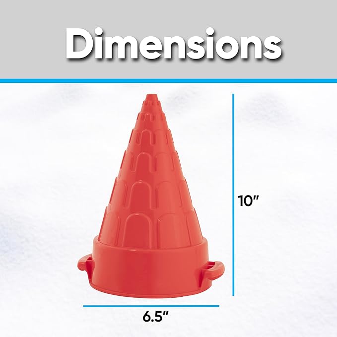 Superio Snow Brick Maker Igloo Fort Form Cone Shaper Outdoor Winter Snow Toys Sand Castle Building Kit for Adults and Kids Sandbox, Beach, Sand Toys (Red, 2)