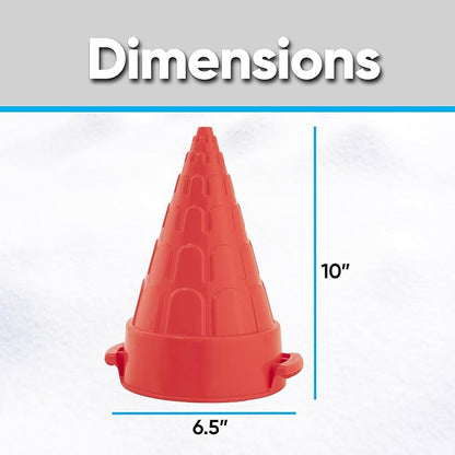 Superio Snow Brick Maker Igloo Fort Form Cone Shaper Outdoor Winter Snow Toys Sand Castle Building Kit for Adults and Kids Sandbox, Beach, Sand Toys (Red, 2)