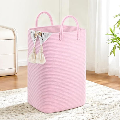 Artfeel Laundry Basket,Woven Cotton Rope Laundry Hamper,40L Versatile Storage for Dirty Clothes,Baby Toys,and Blankets in Bathroom, Nursery,and Living Room
