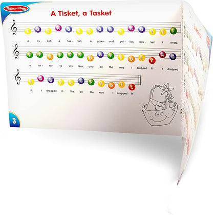 Melissa & Doug Learn-To-Play Piano With 25 Keys and Color-Coded Songbook Toy Piano For Baby, Kids Piano Toy, Toddler Piano Toys For Ages 3+, Yellow/Brown,green