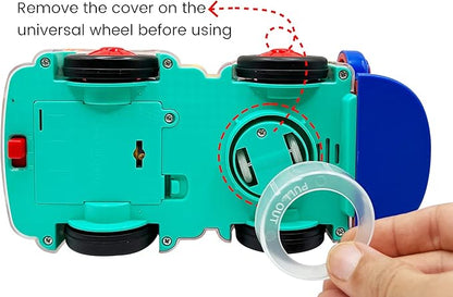 Transparent Train Toy - Fun and Interactive Electric Train Toy for Kids - Music Train with LED Light up - Colorful Moving Gears -Tummy Time Crawling Baby Toys for Boys Girls
