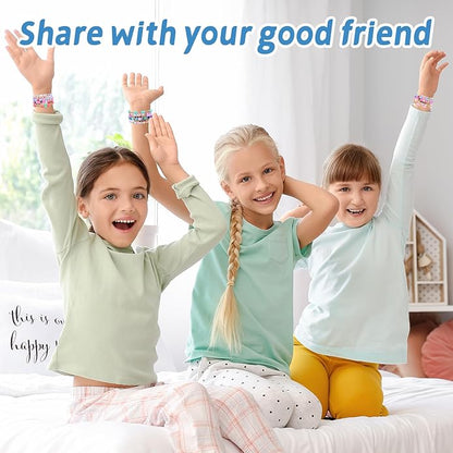 60 pcs Colorful Kids Friendship Bracelet Sets, Stackable Elastic Cute Beaded Bracelets Princess Pretend Play Bracelet Preppy Bracelets Bulk Set for Women Gift
