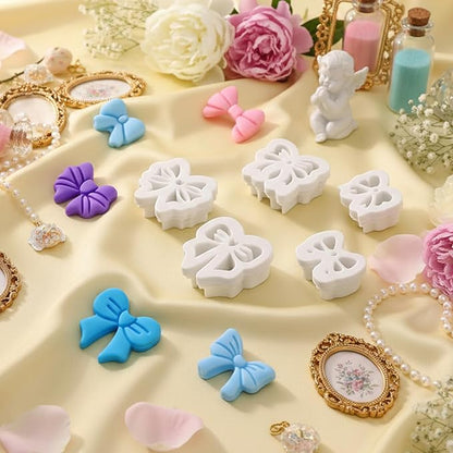 5 Pcs Clay Cutters Set, Bow Polymer Clay Cutter, Sweet Ribbon Polymer Clay Earring Tools Conquette Cute Clay Cutters for DIY Earrings Charms Crafts and Jewelry