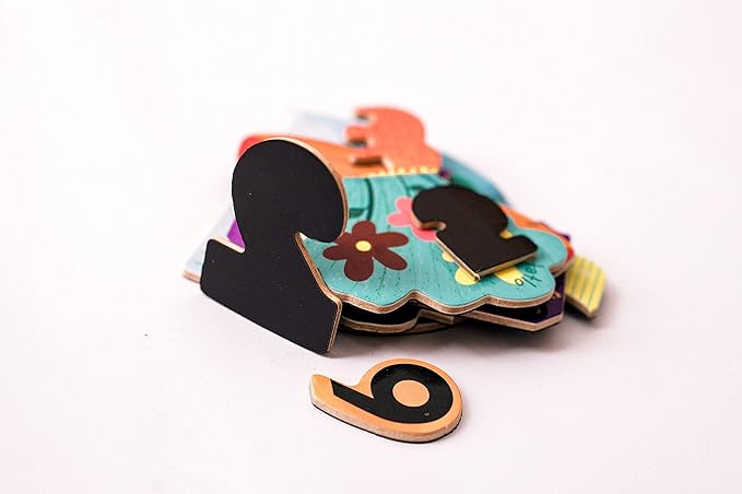 Tagalog Wooden Matching Number Magnets Game, Educational Matching Game for Toddlers 3+ Years Old - Fun Toddler Memory Game with Numbers and Words- Magnetic Learning Toy with Wooden Pieces