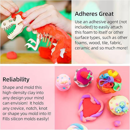 Moldable Cosplay Foam Clay Yellow Colors (300g) – High Density and Quality for Intricate Designs | Air Dries to Perfection for Cutting with a Knife or Rotary Tool, Sanding or Shaping