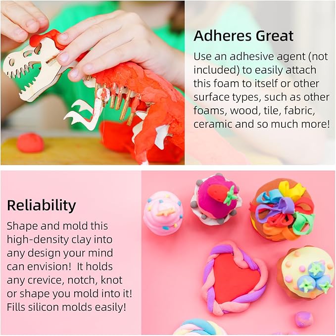 Moldable Cosplay Foam Clay Red Colors (300g) – High Density and Quality for Intricate Designs | Air Dries to Perfection for Cutting with a Knife or Rotary Tool, Sanding or Shaping