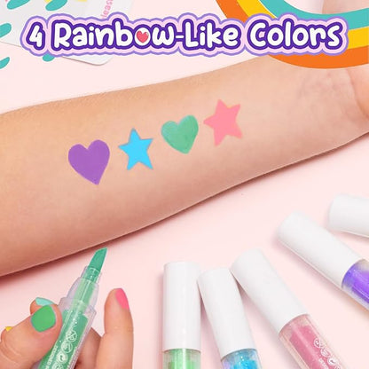 Face Painting Kit for Kids Makeup Set Toys, Washable Marker Girls Make Up Face Body Tattoo Pens, Toddler Toy Makeup Cosmetic for Ages 4-12 Year, Winter Gift for Pretend Play Dress Up Party