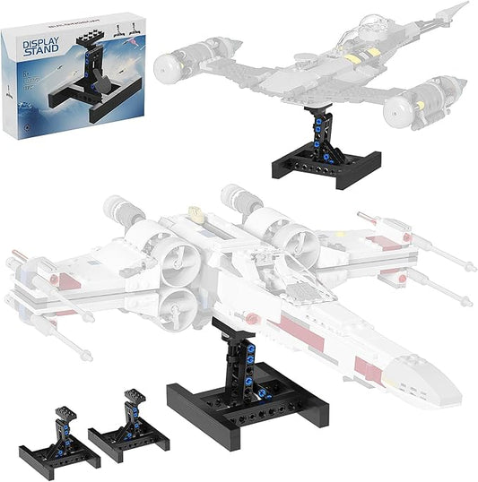 (2 Pack) Display for Lego X-Wing Fighter 75301 Building Kits, Bracket for Lego Mando N-1 Fighter 75325, Multifunctional Stand for Lego TIE Bomber 75347
