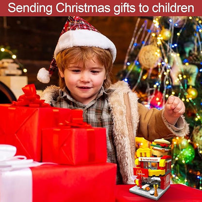 Building Blocks Set, Burger House DIY Bricks Toys, City Construction Stacker, Educational STEM Toys for 6 Years Old Boys and Girls, Toddler Building Blocks Gifts