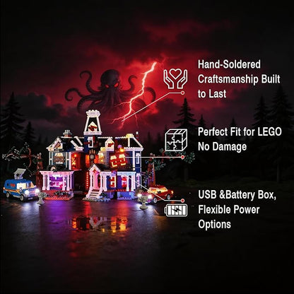 Vaodest LED Lighting Set Compatible with LEGO 11370 Stranger Things The Creel House, DIY Light Kit for 11370 Building Blocks Model, Easy Installation Lighting Accessories (Building Sets Not Included)