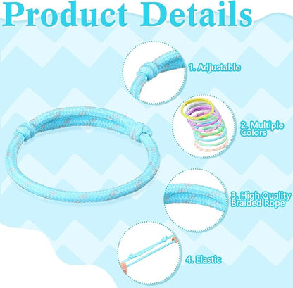 Friendship Bracelets Rope 168 Bracelets in 8 Assorted Colors Adjustable Bracelets for Kids Neon Rope Woven Friendship Bracelets for Girls and Boys Goody Bag Stuffers Party Favors