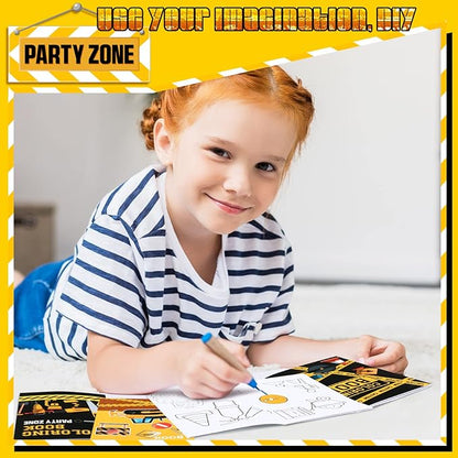 Estune 40 Pcs Coloring Books Party Favor for Kids Coloring Book Set Mini Small Color Booklets Goodie Bag Stuffers Gift Classroom Home(Construction Trucks)