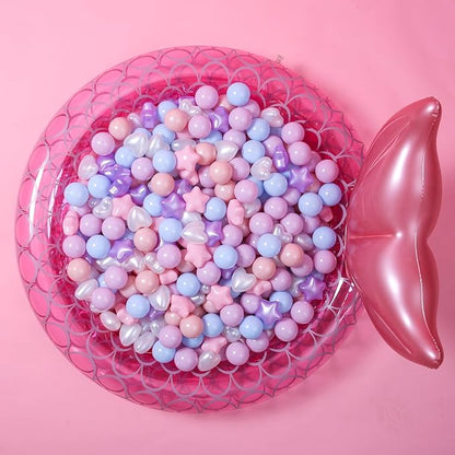 GOGOSO Ball Pit Balls,Plastics Balls for Ball Pit, Stars Hearts Shape for PastelBall for Toddlers Kids