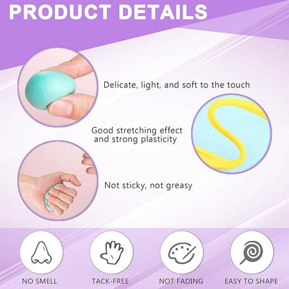 Air Dry Clay,Adult Magic Foam DIY Molding Clay,Air Dry Clay Set 48 Colors with 7 Clay Tools and 50 Randomly Colored Mold Accessories–Soft Lightweight DIY Modeling for Arts Crafts Sculpting