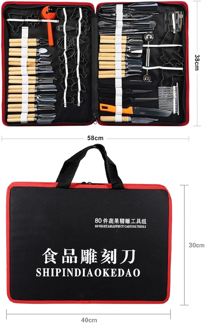 Upgraded 80PCS Pumpkin Carving Kit for Adults Kids with Professional Detail Sculpting Tools Heavy Duty Stainless Steel Knife Set with Carrying Case for Halloween Decoration