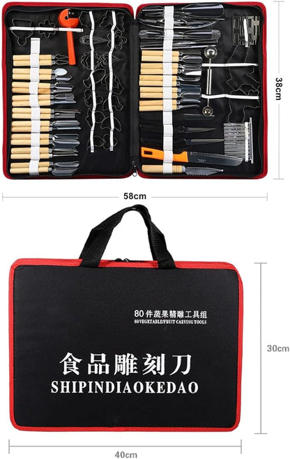 Upgraded 80PCS Pumpkin Carving Kit for Adults Kids with Professional Detail Sculpting Tools Heavy Duty Stainless Steel Knife Set with Carrying Case for Halloween Decoration