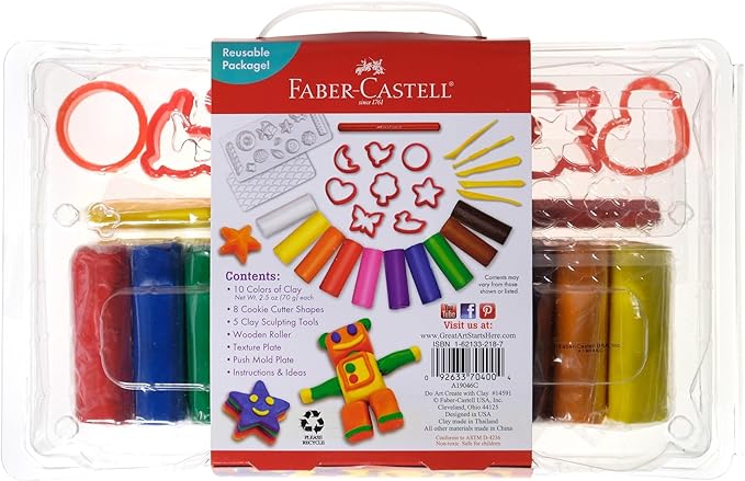Faber-Castell Do Art Create with Clay - Modeling Clay Set for Kids - Soft Clay, Never Dries Out