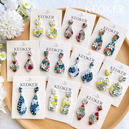 KEOKER Polymer Clay Cutters, Clay Cutters for Polymer Clay Jewelry, Basic Polymer Clay Cutters Set, Clay Earrings Cutters.(A)