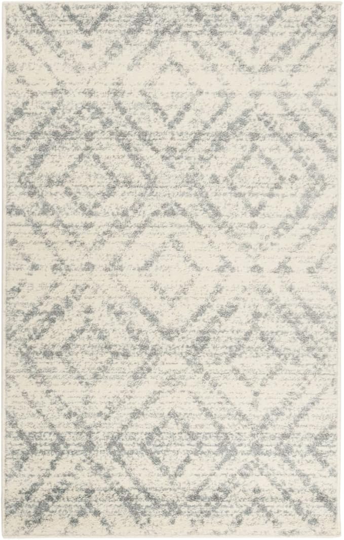 SAFAVIEH Adirondack Collection Accent Rug - 3' x 5', Ivory & Light Blue, Modern Distressed Design, Non-Shedding & Easy Care, Ideal for High Traffic Areas in Entryway, Living Room, Bedroom (ADR131T)