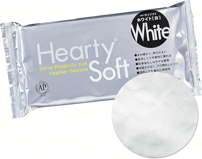 Padico Hearty Soft Clay, White, Lightweight Air Dry Clay 180g (6.3 oz) | Fine & Flexible Texture Perfect for Flowers, Sweets & Deco, Miniature Food