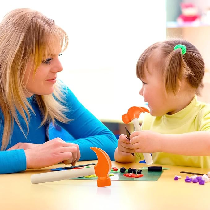 Fowecelt Wooden Hammer Toys Simulation Hammers Maintenance Tools Educational Toys for Kids Birthday Party Games Supplies