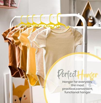 Utopia Home 20 Pack Kids Hangers - 11.5 Inch Plastic Baby Hangers for Closet - Childrens Hanger for Clothes & Infant Hanger for Closet - Ideal for Everyday Standard Use (Yellow)